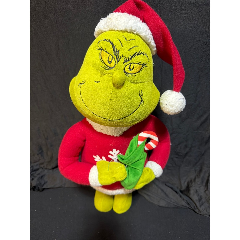 Dr Seuss The Grinch Who Stole Christmas Santa Free Standing Plush Holiday Toy
